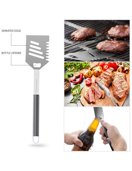 Juego de Utensilios BBQ Home-Complete 7 Piezas Acero Inoxidable