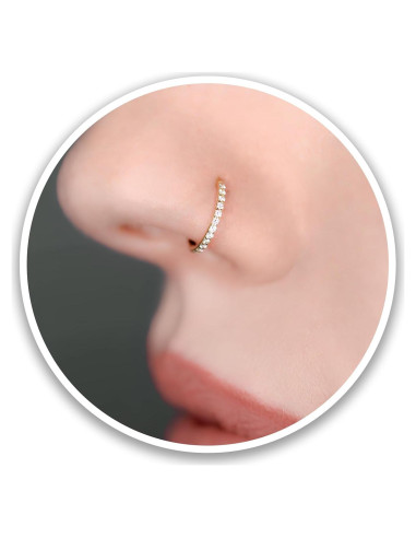 Aro de nariz hipoalergénico 16G 6mm oro 14K - Joyería HANCAO