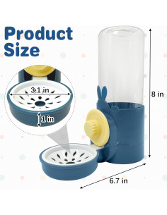 Dispensador de Agua para Conejos Kathson 0.5L Sin Goteo 2