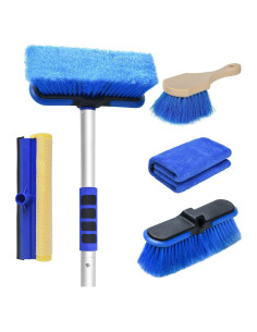 Kit de Cepillos de Lavado de Autos Stemni - Mango Largo 62"