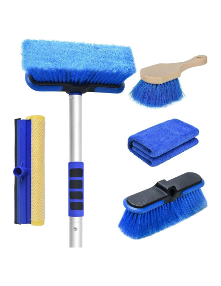 Kit de Cepillos de Lavado de Autos Stemni - Mango Largo 62"