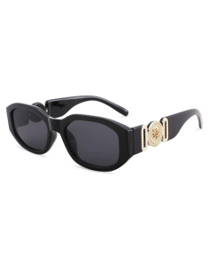 Gafas de sol rectangulares COASION UV400 para mujer - Negro/Gris