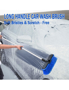 Kit de Cepillos de Lavado de Autos Stemni - Mango Largo 62" 2