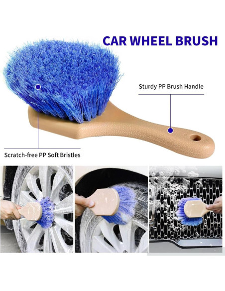 Kit de Cepillos de Lavado de Autos Stemni - Mango Largo 62"