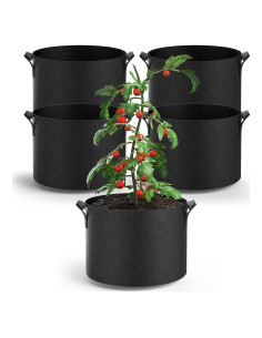 Paquete de 5 Bolsas de Crecimiento 5 Galones POROLIR Negro