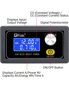 Convertidor Drok Buck Boost 5-30V a 0.6-30V 35W LCD 2
