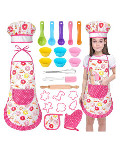 Conjunto de Chef para Niños GIFTINBOX 25PCS con Delantal y Utensilios