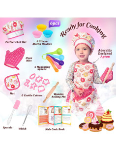 Conjunto de Chef para Niños GIFTINBOX 25PCS con Delantal y Utensilios 2