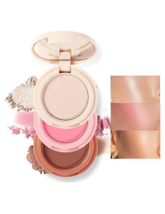 Paleta de Maquillaje 3 en 1 Yeweian - Rubor, Contorno e Iluminador