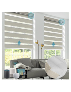 Persianas Zebra Motorizadas SmartWings 90% Oscurecimiento Beige