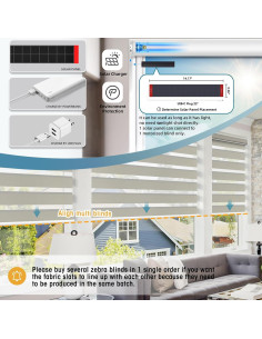 Persianas Zebra Motorizadas SmartWings 90% Oscurecimiento Beige 2