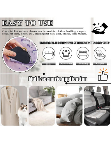 Paquete de 2 Rodillos Quitapelusas Quxddy con 6 Recargas