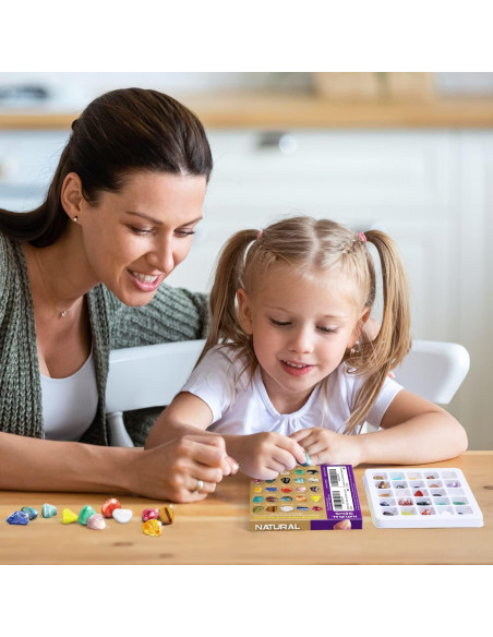 Kit Educativo de Rocas Byncceh - 25 Gemas para Niños 6+