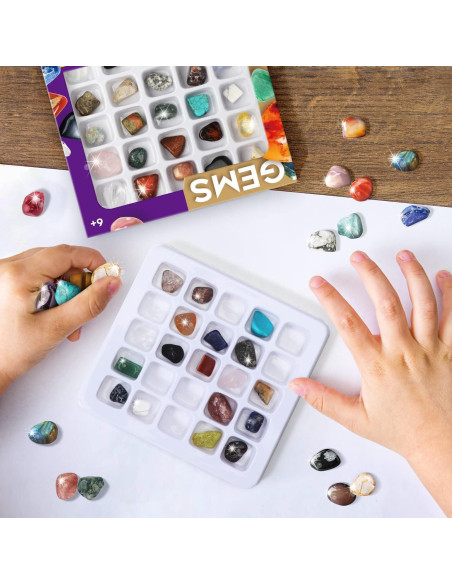 Kit Educativo de Rocas Byncceh - 25 Gemas para Niños 6+