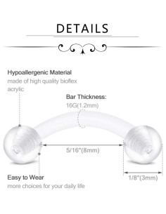 Aretes de Plástico Hipoalergénico FECTAS 16G 8mm 15PCS 2