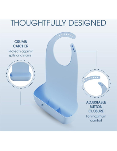 Babero de Silicona Mars Wellness para Adultos - 50.8x33 cm