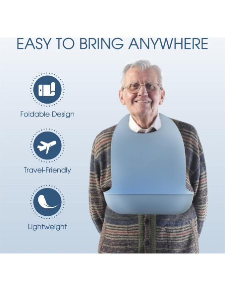 Babero de Silicona Mars Wellness para Adultos - 50.8x33 cm