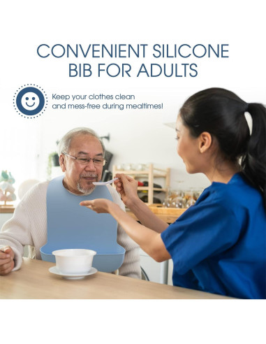 Babero de Silicona Mars Wellness para Adultos - 50.8x33 cm