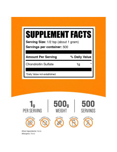 Polvo de Sulfato de Condroitina BulkSupplements 500g - Soporte Articular 2