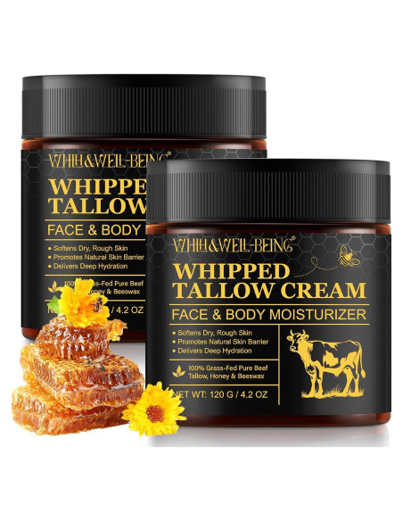 Bálsamo Hidratante de Grasa de Res y Miel WHLH 2 Paquetes