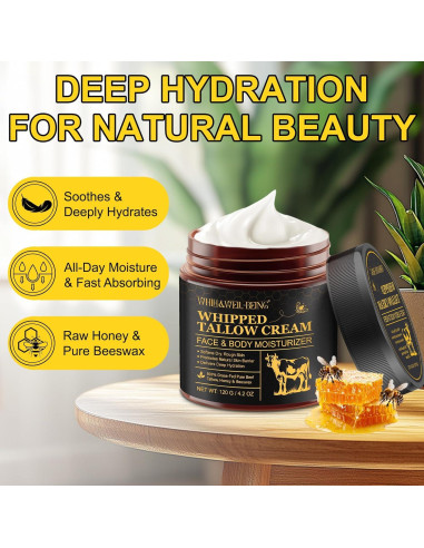 Bálsamo Hidratante de Grasa de Res y Miel WHLH 2 Paquetes