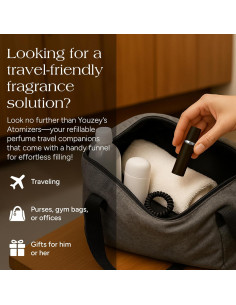 Atomizadores de Perfume Recargables YOUZEY - Paquete de 6 - Negro 2