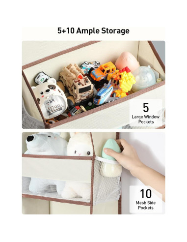 Organizador Colgante sobre la Puerta Yecaye 5 Niveles Beige