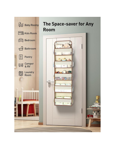 Organizador Colgante sobre la Puerta Yecaye 5 Niveles Beige