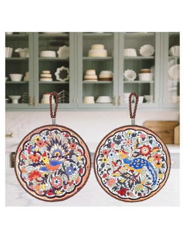 Trivetes de cerámica JGZTJXNK 17 cm con diseño de pájaros