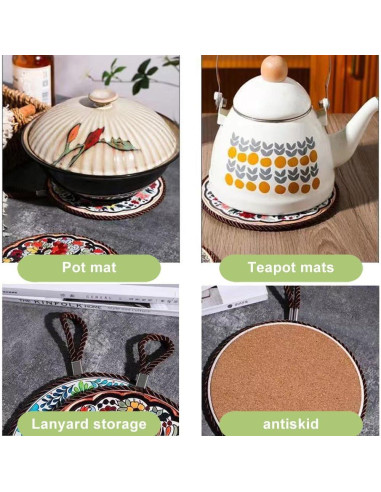 Trivetes de cerámica JGZTJXNK 17 cm con diseño de pájaros