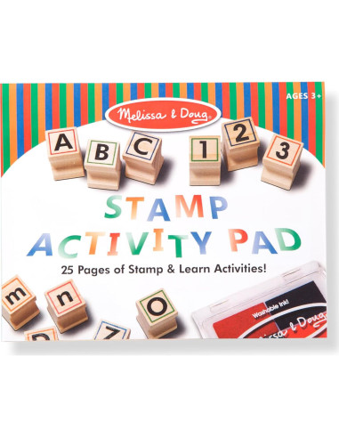 Conjunto de Sellos de Madera Deluxe Melissa y Doug ABCs 123s