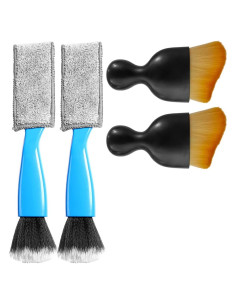 4 Cepillos de Limpieza para Interior de Coche SMILFUY - Cerdas Suaves
