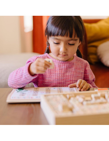 Conjunto de Sellos de Madera Deluxe Melissa y Doug ABCs 123s