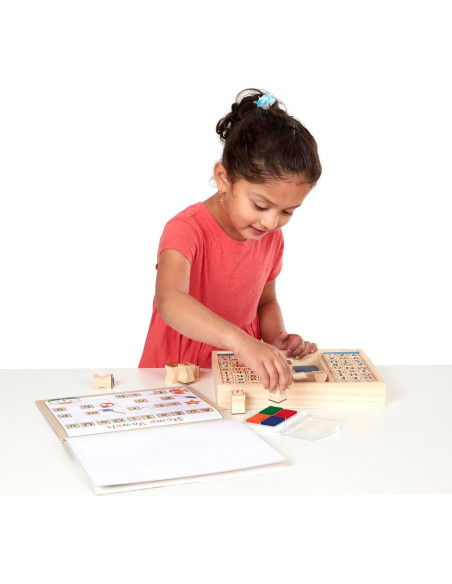 Conjunto de Sellos de Madera Deluxe Melissa y Doug ABCs 123s