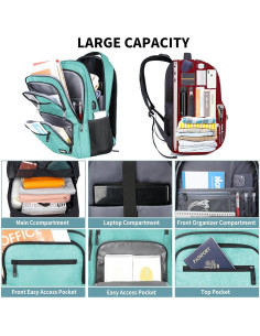 Mochila Unisex 15.6" Cian con Puerto USB y Ergonomía 2