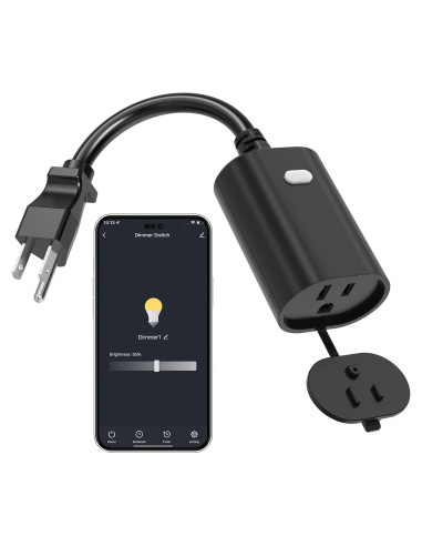 Enchufe Regulador Inteligente Eva IP65 WiFi 400W Negro