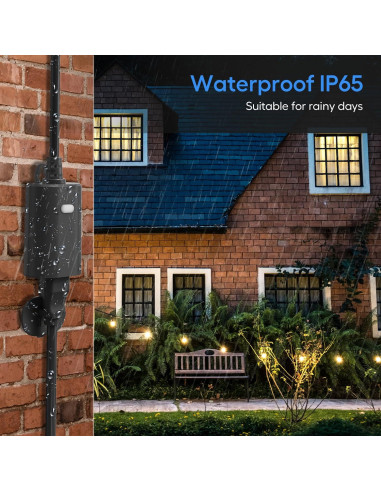 Enchufe Regulador Inteligente Eva IP65 WiFi 400W Negro