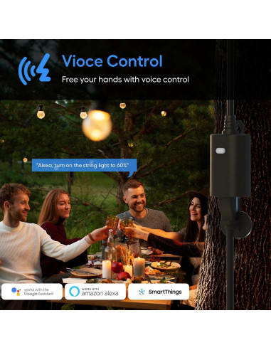 Enchufe Regulador Inteligente Eva IP65 WiFi 400W Negro