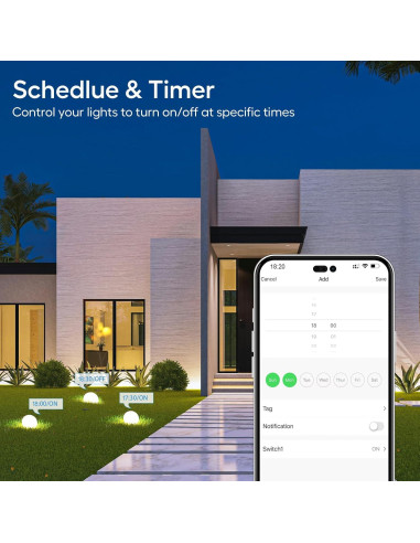 Enchufe Regulador Inteligente Eva IP65 WiFi 400W Negro