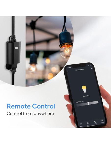 Enchufe Regulador Inteligente Eva IP65 WiFi 400W Negro