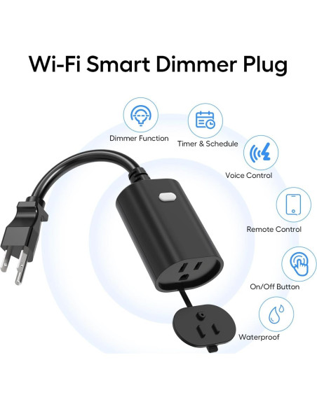 Enchufe Regulador Inteligente Eva IP65 WiFi 400W Negro