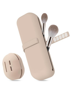 Soporte para Brochas de Maquillaje Caqui - Organizador de Silicona