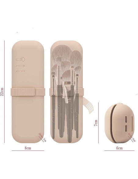 Soporte para Brochas de Maquillaje Caqui - Organizador de Silicona