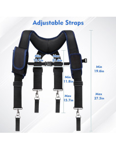 Suspenders Ajustables para Cinturón de Herramientas UMYLOV Negro 2