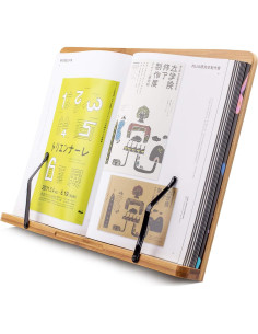 Soporte de Libro Grande Goldwish de Bambú 28x20 cm Ajustable 2