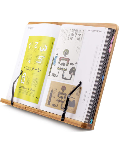 Soporte de Libro Grande Goldwish de Bambú 28x20 cm Ajustable