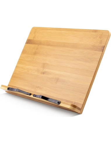 Soporte de Libro Grande Goldwish de Bambú 28x20 cm Ajustable