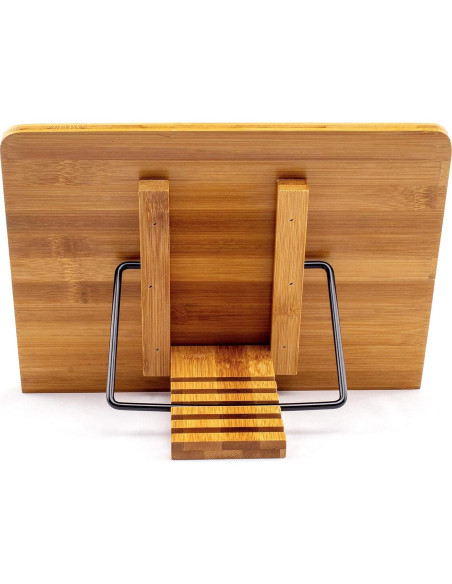 Soporte de Libro Grande Goldwish de Bambú 28x20 cm Ajustable