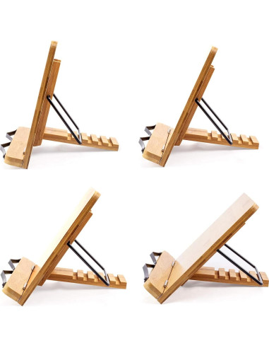 Soporte de Libro Grande Goldwish de Bambú 28x20 cm Ajustable