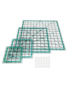 Juego de Reglas de Acolchado LINXIAO 4 Piezas Acrílico Azul